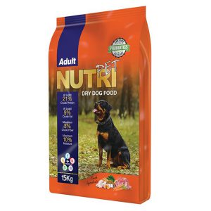 غذای خشک پروبیوتیک برای سگ های بالغ Nutri Pet وزن 15 کیلو