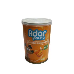 کنسرو غذای سگ فیدار پاتیرا طعم مرغ و اردک و هویج 400 گرم