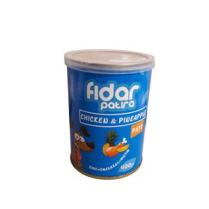 کنسرو غذای سگ فیدار پاتیرا طعم پاته مرغ و آناناس وزن 400 گرم
